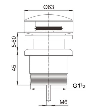 Brushed Nickel Pop Up Waste Universal