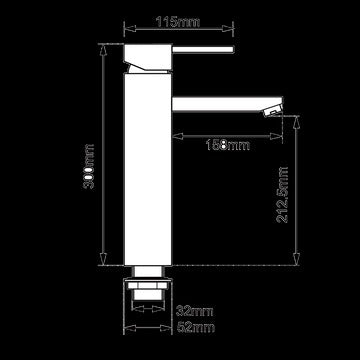 Lucid Pin Round Tall Basin Mixer  Bathroom Basin Mixer