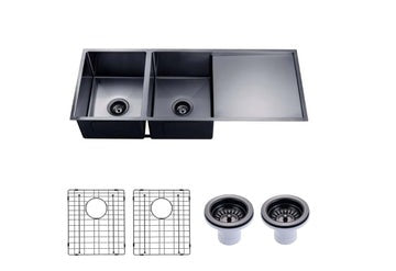 Hand-Made Top/Undermount Double Bowls Kitchen Sink