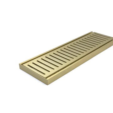 Muses Aluminium Slimline Tile Insert Floor Grates Brushed Gold  Shower Muses