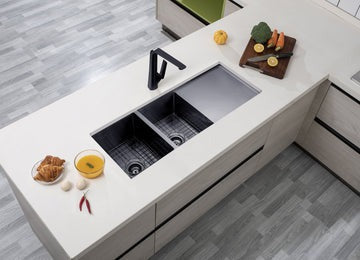 Hand-Made Top/Undermount Double Bowls Kitchen Sink  Kitchen Sink
