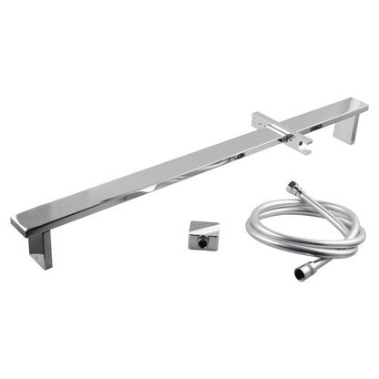 Square Chrome or Matte Black Sliding Shower Rail without Handheld Shower