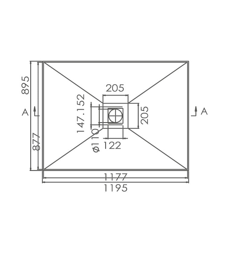 SMC Tile Tray without Waste  Shower