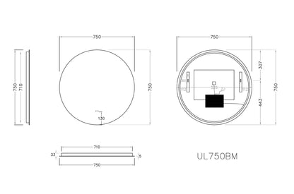 LED Round Backlit Mirror - 3 Sizes Available.