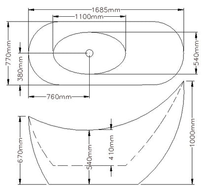 POSH Freestanding Bathtub - 5 Sizes Available.