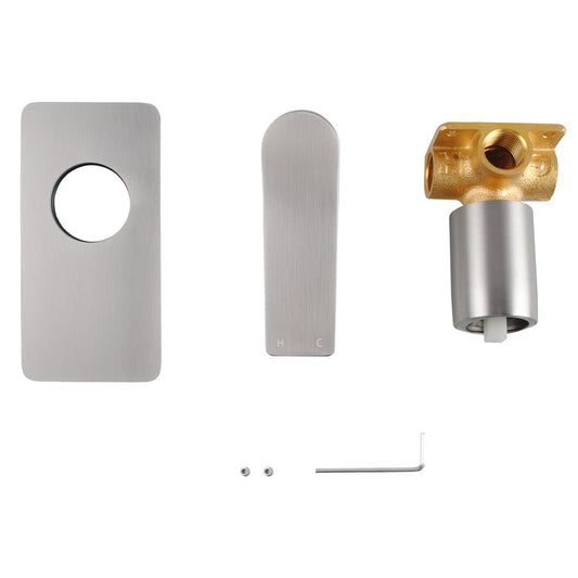 RUSHY Square Brushed Nickel Built-in Shower Wall Mixer