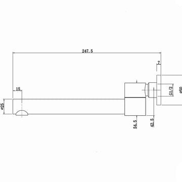 LUCID Pin Round Bathtub/Basin Swivel Wall Spout