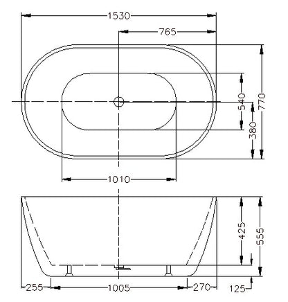 OLIVIA Freestanding Bathtub - 6 Sizes Available.