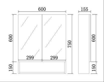 RIVA Mirror Cabinet - 5 Sizes Available