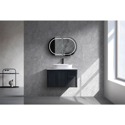 Luna Wall Hung Vanity - Matte Black  vanity