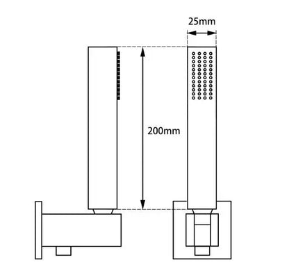Square Hand Held Shower Set - in Chrome, Matte Black, Brushed Brass 