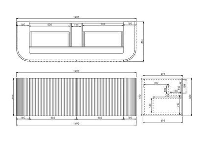 AVALON Wall Hung Vanity- 2 Color's & 6 Sizes Available