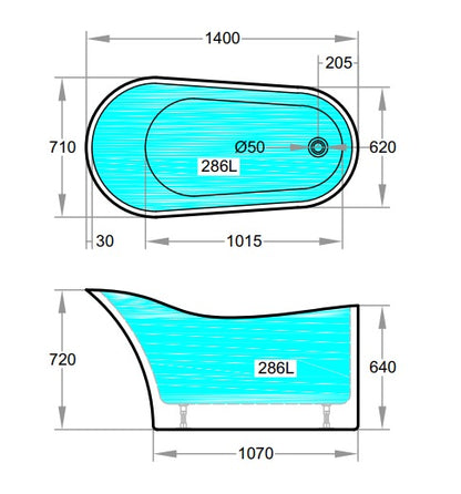 BEVEL Freestanding Bathtub - 3 Sizes Available.