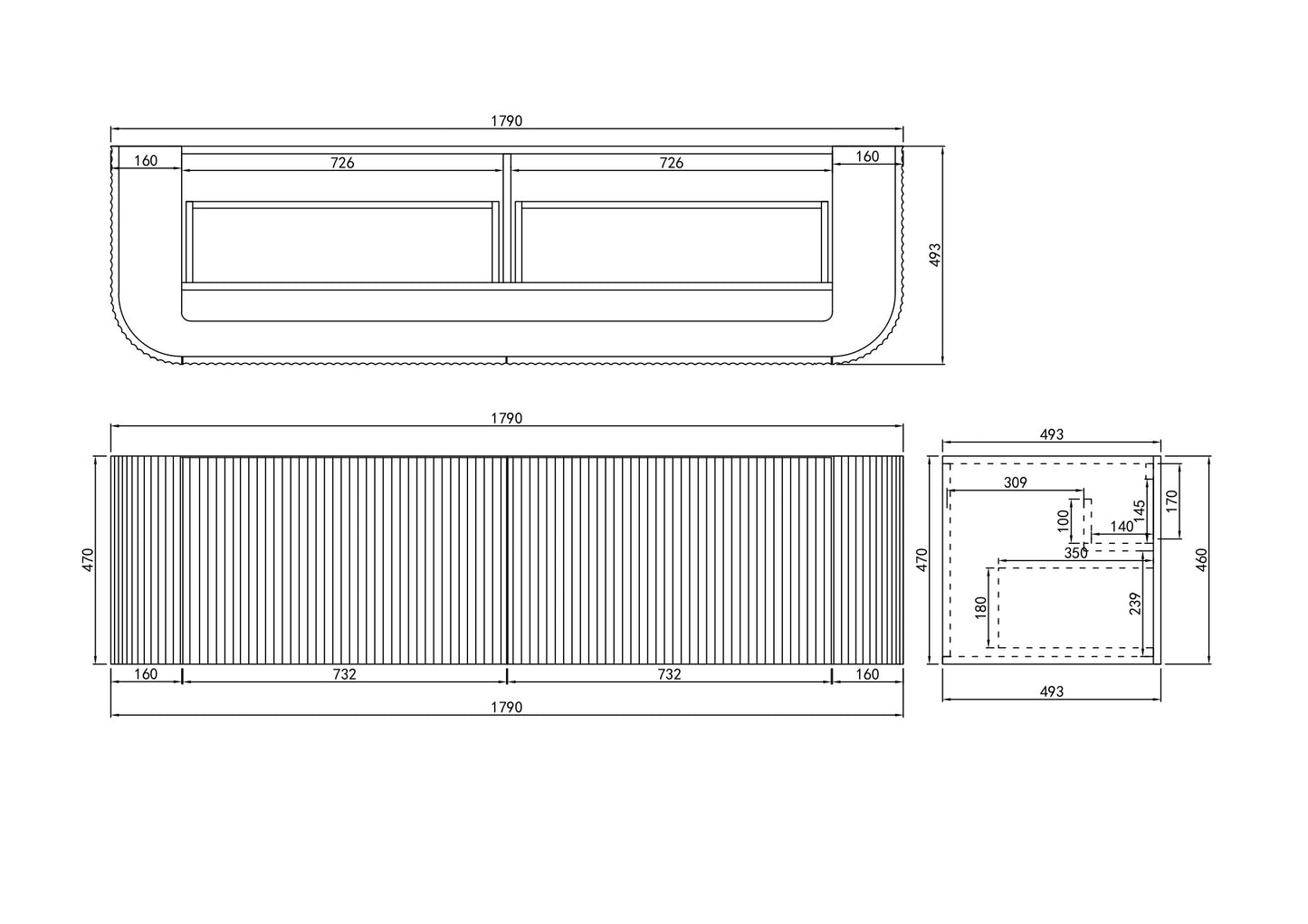 AVALON Wall Hung Vanity- 2 Color's & 6 Sizes Available