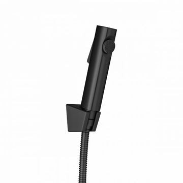 Round Black ABS Toilet Bidet Spray Kit with Stainless Steel Hose