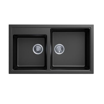 CARYSIL N200 Double Bowl Granite Kitchen Sink Top/Flush Mount