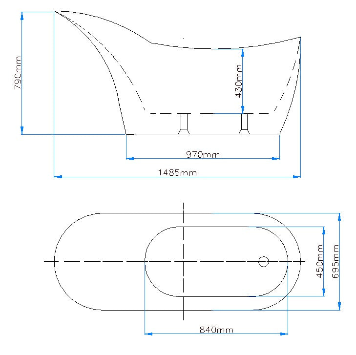 BEVEL Freestanding Bathtub - 3 Sizes Available.