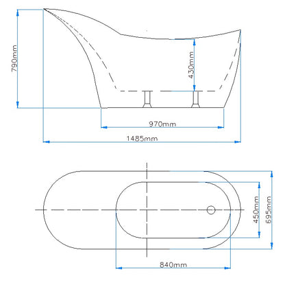 BEVEL Freestanding Bathtub - 3 Sizes Available.