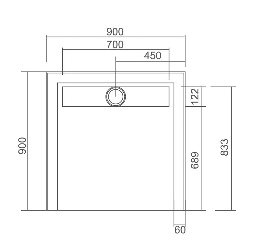 SMC Shower Base with Channel  Shower