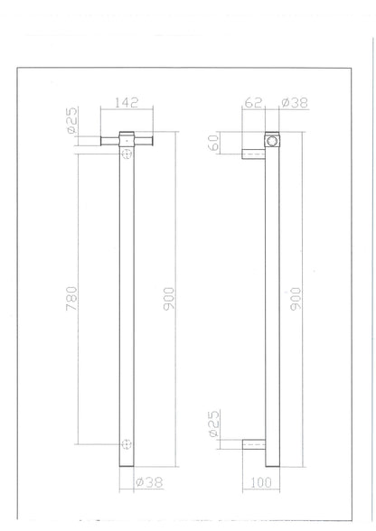 Single Bar Heated Towel Rail