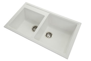 CARYSIL N200 Double Bowl Granite Kitchen Sink Top/Flush Mount