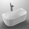 NOVEL 1500mm Fluted Back to Wall Bathtub in Gloss White  Bathtub