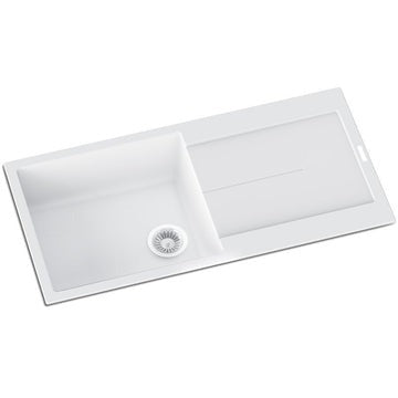 Carysil Enigma D100L Single Bowl With Drainer Board Granite Kitchen Sink Top Mount  Kitchen Sink