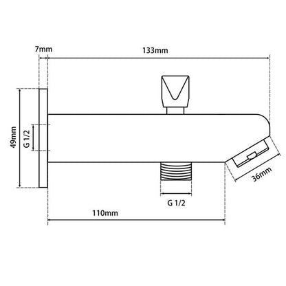 BLAZE Bathtub/Basin Wall Spout With Diverter