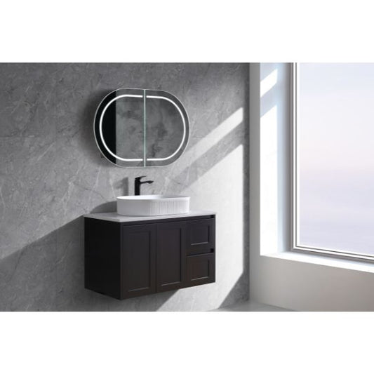 Luna Wall Hung Vanity - Matte Black  vanity