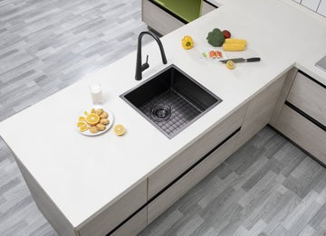 Gun Metal Grey Stainless Steel Handmade Single Bowl Sink for Flush Mount and Undermount