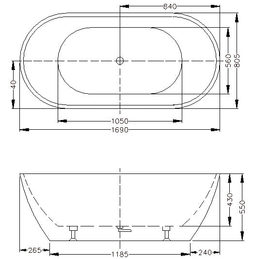 OLIVIA Freestanding Bathtub - 6 Sizes Available.
