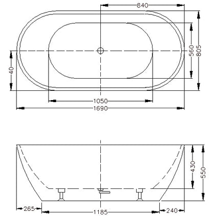 OLIVIA Freestanding Bathtub - 6 Sizes Available.