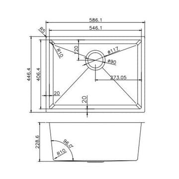 Handmade Top/Undermount Single Bowl Kitchen Sink Stainless Steel