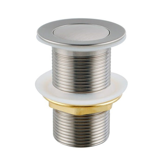 Brushed Nickel 32/40mm Solid Brass Basin Pop Up Waste with No Overflow