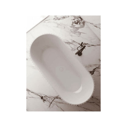 Henley 1500/ 1700mm Matte White Fluted Freestanding Bath Tub  Bathtub