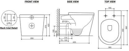 BOSTON R&T Tornado & Rimless Pan with In-Wall Cistern Package