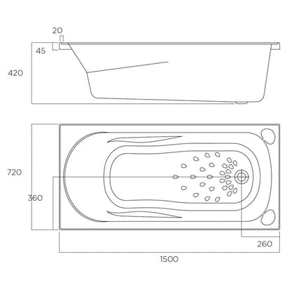 CIVIC Drop-In Bath Tub - Available in 3 Sizes