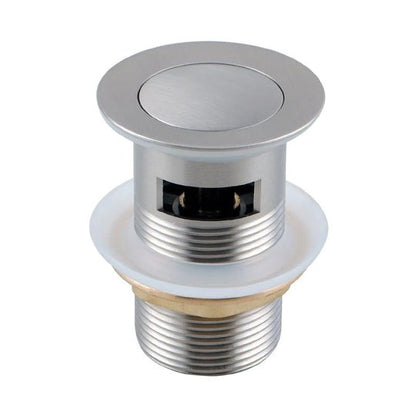 Solid Brass Brushed Nickel Basin Pop Up Waste with Overflow