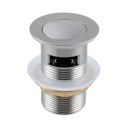 Solid Brass Brushed Nickel Basin Pop Up Waste with Overflow