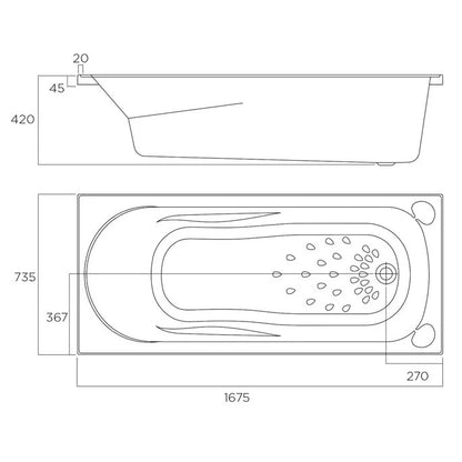CIVIC Drop-In Bath Tub - Available in 3 Sizes