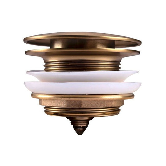 Brushed Yellow Gold Solid Brass Bathtub Mushroom Pop Up Waste Drain NO Overflow