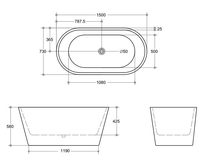 OVIA Freestanding Bathtub