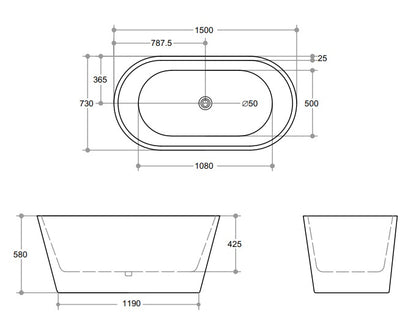 OVIA Freestanding Bathtub