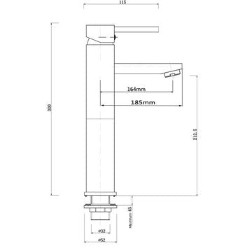 Norico Pentro Tall Basin Mixer  Bathroom Basin Mixer