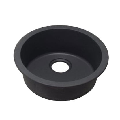 Black Granite Quartz Stone Kitchen/Laundry Sink Round Single Bowl Top/Under Mount