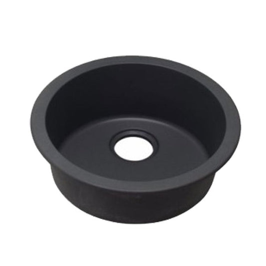 Black Granite Quartz Stone Kitchen/Laundry Sink Round Single Bowl Top/Under Mount