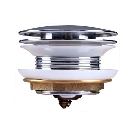 Chrome Solid Brass Bathtub Mushroom Pop Up Waste Drain NO Overflow