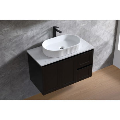 Luna Wall Hung Vanity - Matte Black  vanity
