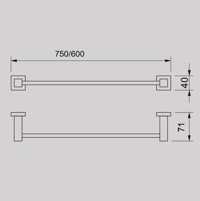 QUBI 75cm Single Towel Rail