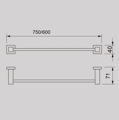 QUBI 75cm Single Towel Rail